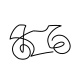 Minimalist bike and motorbike fine line tattoo design