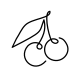 Minimalist cherries fine line tattoo design