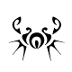 Minimalist crab fine line tattoo design