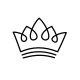 Minimalist crown fine line tattoo design