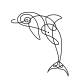 Minimalist dolphin fine line tattoo design