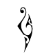 Minimalist fish hook traditional flash tattoo design