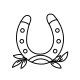 Minimalist horseshoe traditional flash tattoo design