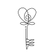 Minimalist key fine line tattoo design
