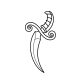 Minimalist knife dagger traditional fine line tattoo design