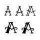 Minimalist letters and traditional old school initials tattoo design