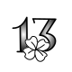 Minimalist lucky 13 traditional flash tattoo design