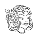 Traditional pin-up old school flash tattoo design