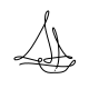 Minimalist sailboat fine line tattoo design