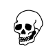Traditional skull old school flash tattoo design
