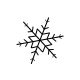 Minimalist snowflake fine line tattoo design