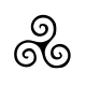 Minimalist triskell fine line tattoo design
