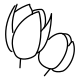 Minimalist tulip fine line tattoo design